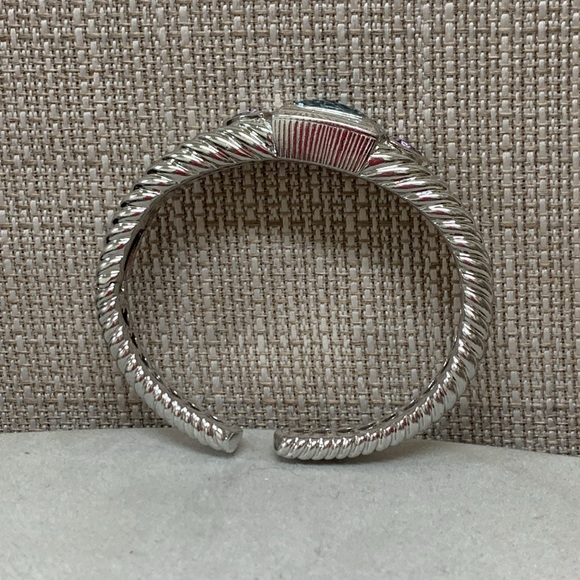 JUDITH RIPKA Sterling Silver Topaz Amethyst Hinged Cuff Bracelet - Picture 5 of 5